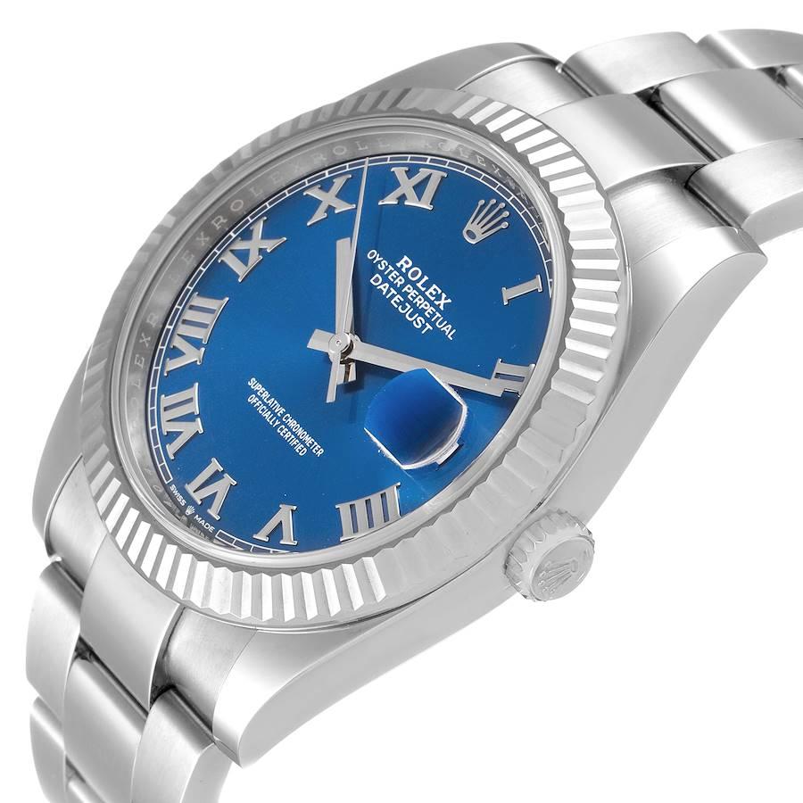 Rolex Datejust 41 Steel White Gold Blue Dial Mens Watch 126334 Unworn 1