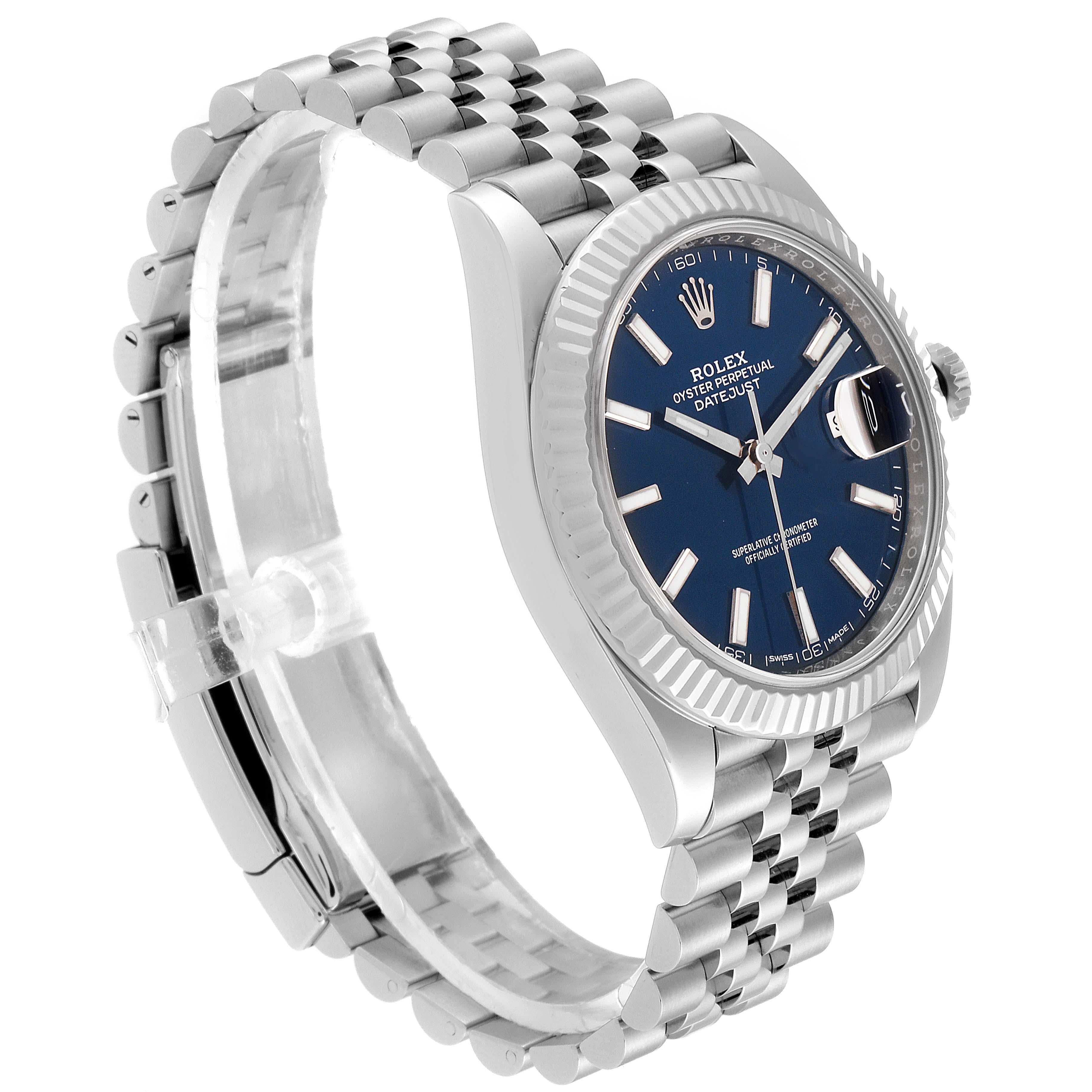 Rolex Datejust 41 Steel White Gold Blue Dial Steel Men's Watch 126334 For Sale 1