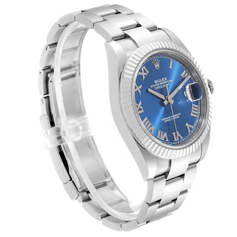 Rolex Datejust 41 Steel White Gold Blue Dial Steel Men's Watch 126334 Unworn In Excellent Condition In Atlanta, GA
