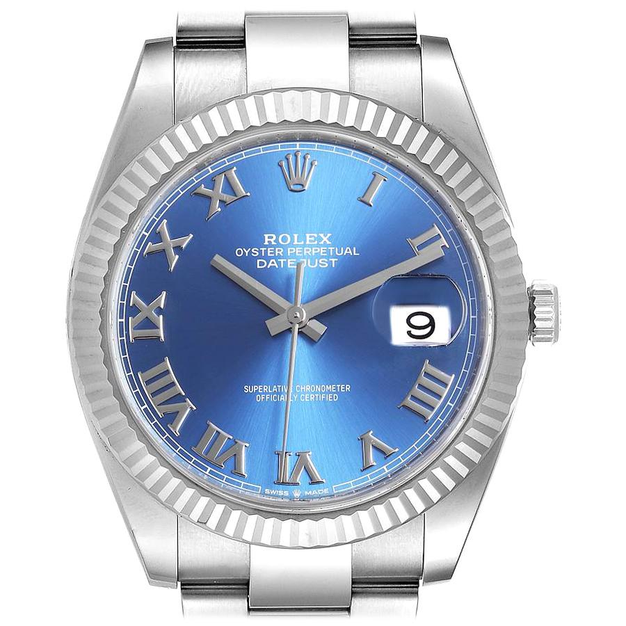 Rolex Datejust 41 Steel White Gold Blue Dial Steel Men's Watch 126334 Unworn