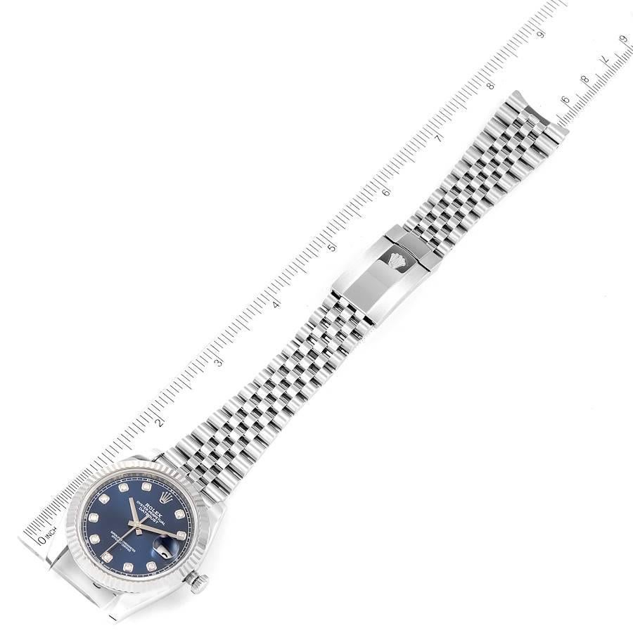 Rolex Datejust 41 Steel White Gold Blue Diamond Dial Mens Watch 126334 3