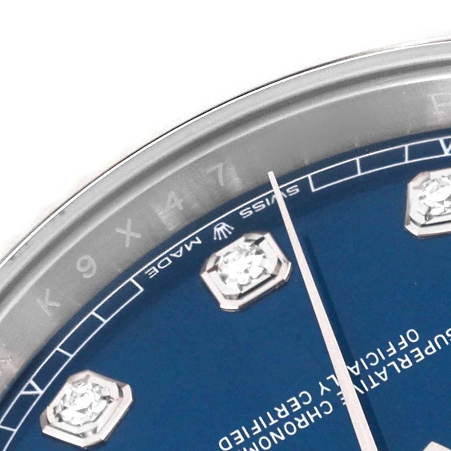 Men's Rolex Datejust 41 Steel White Gold Blue Diamond Dial Mens Watch 126334