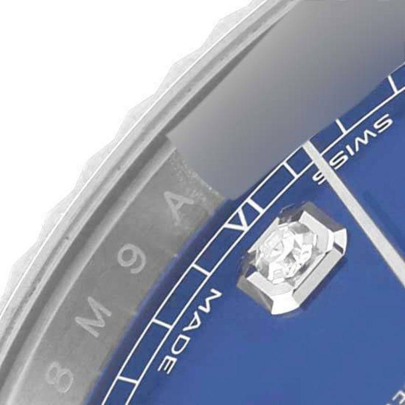 Men's Rolex Datejust 41 Steel White Gold Blue Diamond Dial Mens Watch 126334