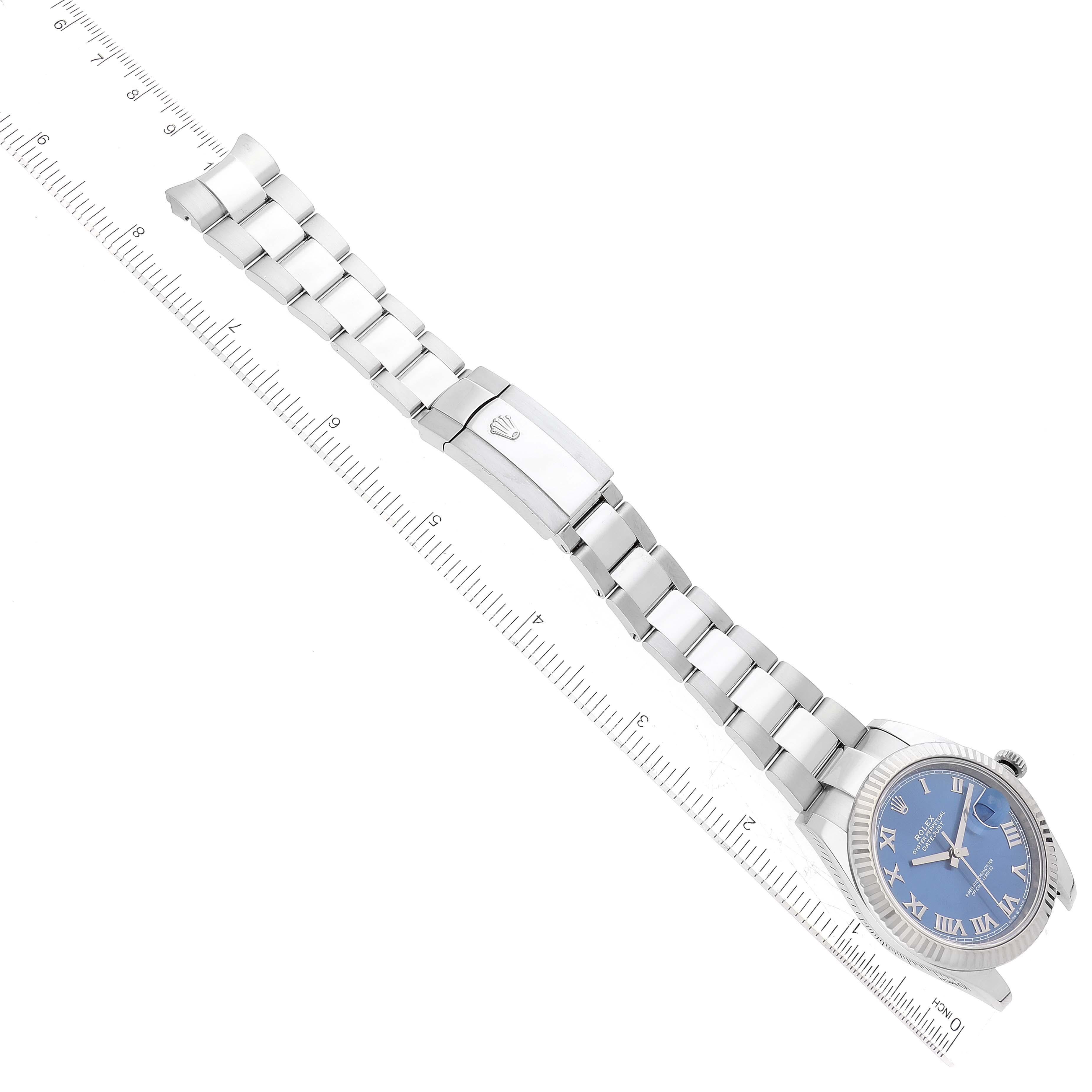 Rolex Montre Datejust 41 en acier, or blanc, cadran romain bleu 126334 en vente 3