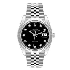 Rolex Datejust 41 Acero Oro Blanco Esfera Diamante Reloj Caballero 126334 Caja Tarjeta