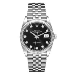 Rolex Datejust 41 Steel White Gold Diamond Mens Watch 126334 Box Card