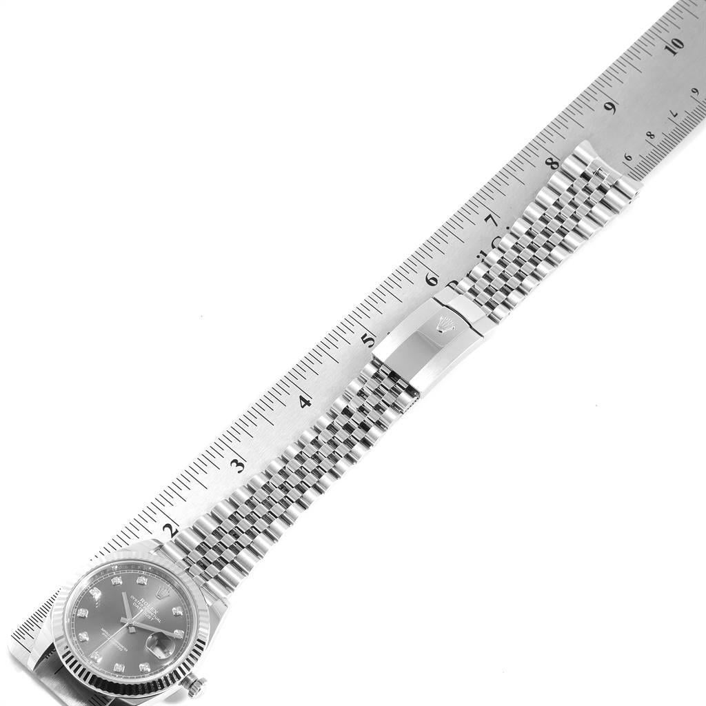 Rolex Datejust 41 Steel White Gold Diamond Men's Watch 126334 Unworn 6