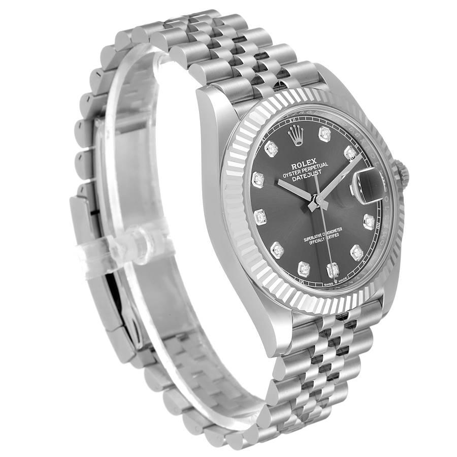 Rolex Datejust 41 Steel White Gold Diamond Mens Watch 126334 Unworn In Excellent Condition For Sale In Atlanta, GA