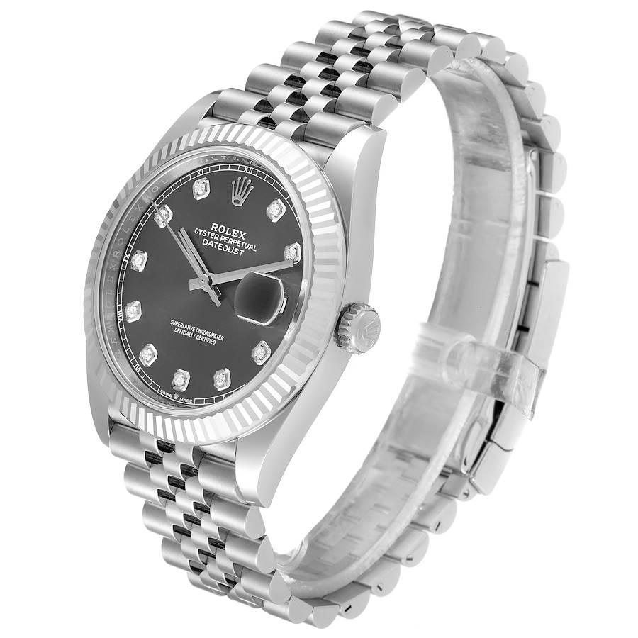 Rolex Datejust 41 Steel White Gold Diamond Mens Watch 126334 Unworn For Sale 1