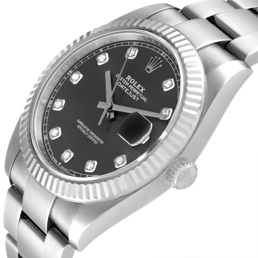 Men's Rolex Datejust 41 Steel White Gold Diamond Mens Watch 126334 Unworn For Sale