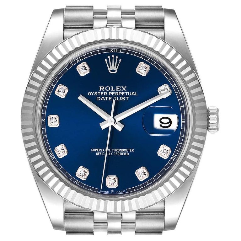 Rolex Datejust 41 Steel White Gold Diamond Mens Watch 126334 Unworn For Sale