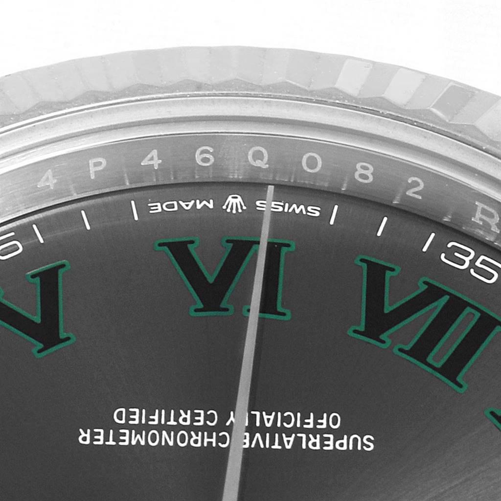 Rolex Datejust 41 Steel White Gold Green Numerals Men's Watch 126334 For Sale 3