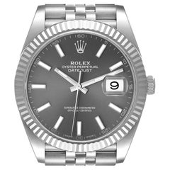 Rolex Datejust 41 Steel White Gold Grey Dial Mens Watch 126334