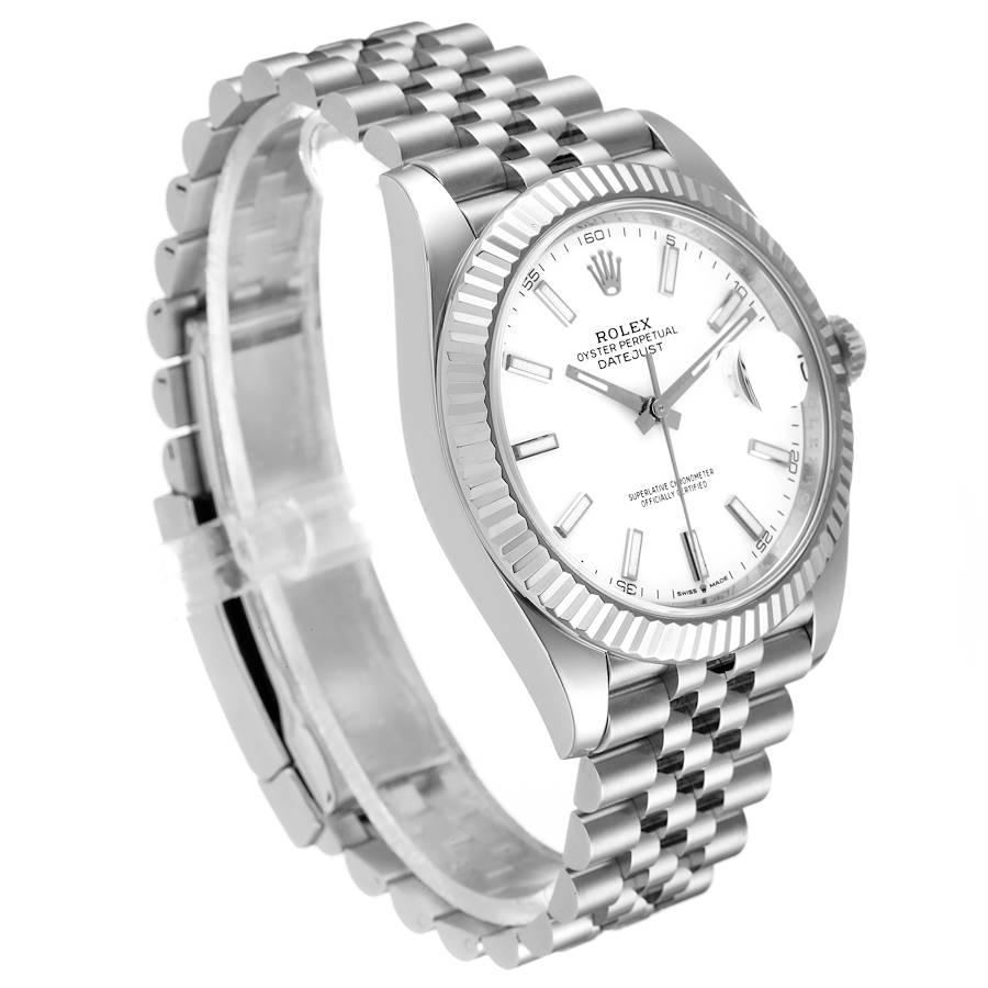 Rolex Datejust 41 Steel White Gold Jubilee Bracelet Mens Watch 126334 In Excellent Condition For Sale In Atlanta, GA