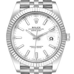 Rolex Datejust Steel White Gold Jubilee Bracelet Mens Watch 126334
