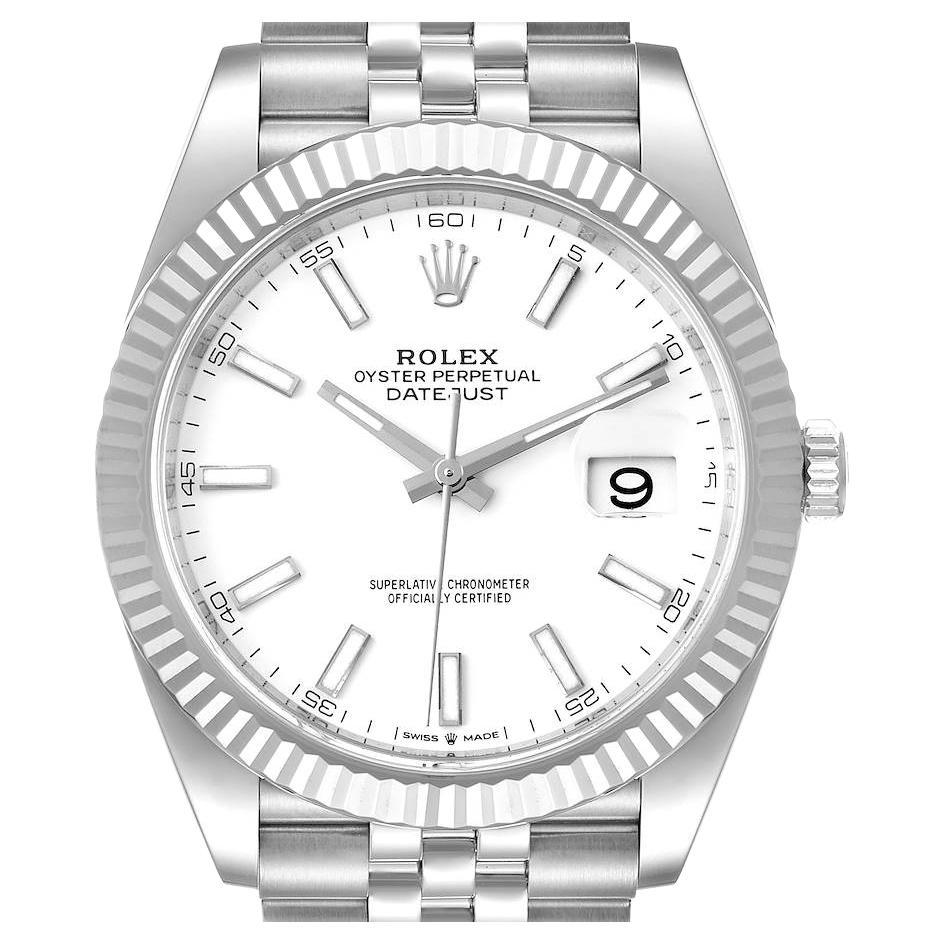 Rolex Datejust 41 Steel White Gold Jubilee Bracelet Mens Watch 126334 For Sale