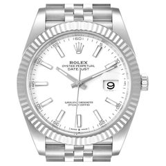 Rolex Datejust 41 Steel White Gold Jubilee Bracelet Mens Watch 126334