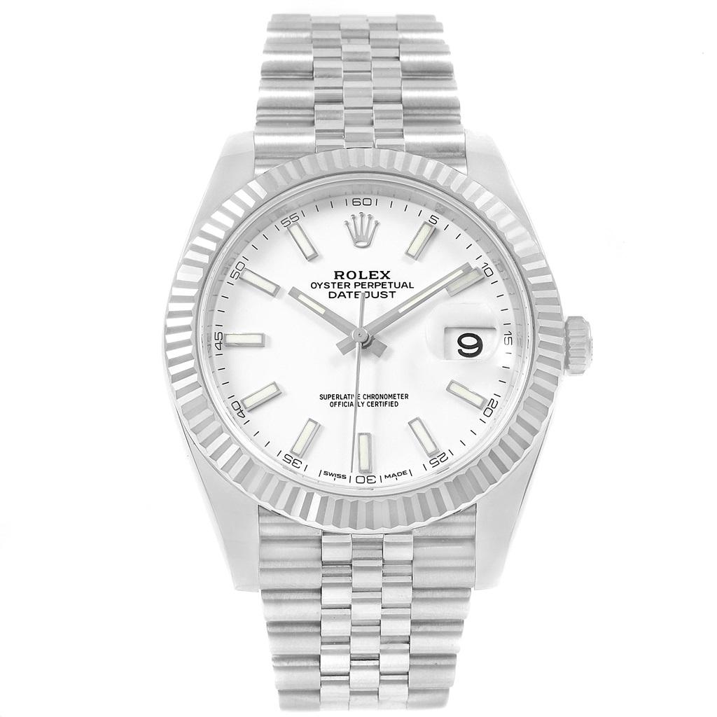 Men's Rolex Datejust 41 Steel White Gold Men’s Watch 126334 Box Card