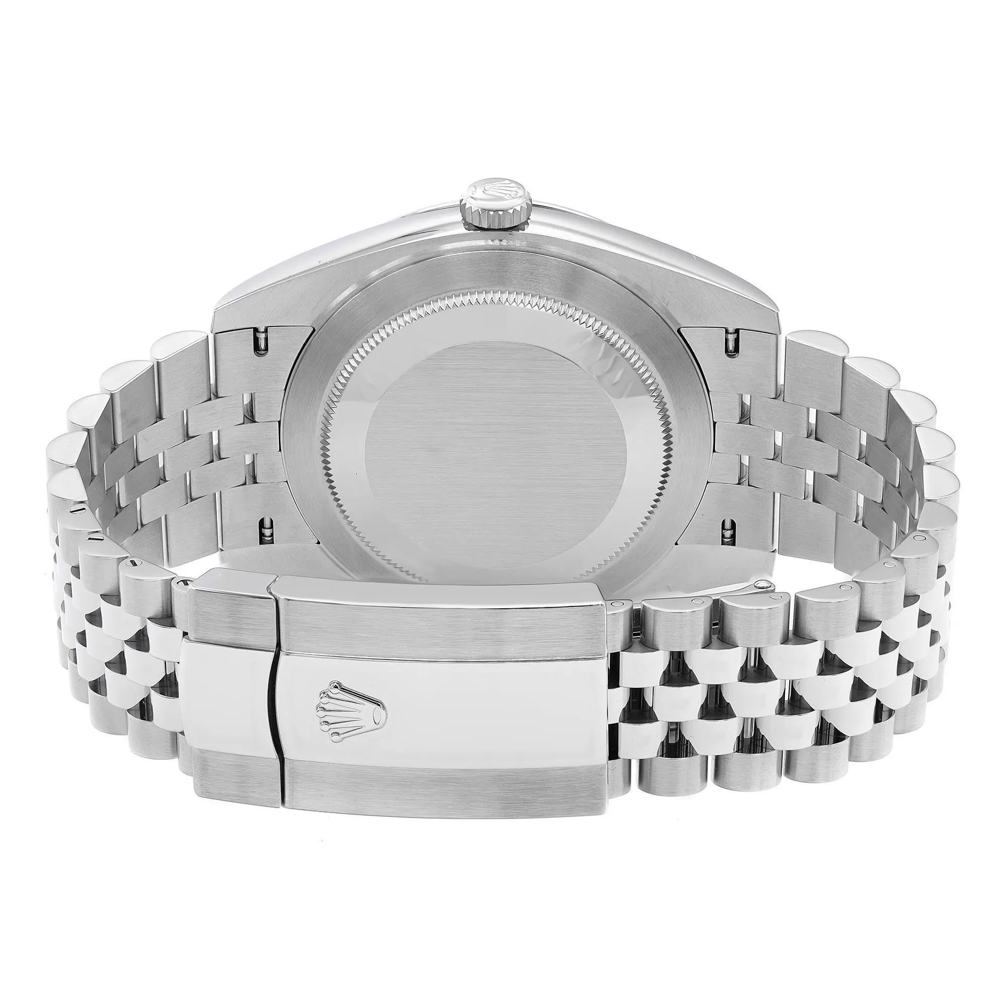 Rolex Datejust 41 Steel White Gold Mint Green Dial Automatic Watch 126334 In Excellent Condition In New York, NY