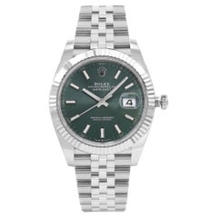 Rolex Datejust 41 Steel White Gold Mint Green Dial Automatic Watch 126334