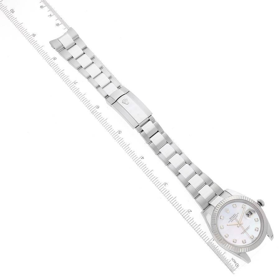 Rolex Datejust 41 Stahl Weigold MOP Diamant Herrenuhr 126334 Box Kartene 7