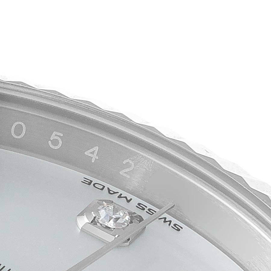 Rolex Datejust 41 Steel White Gold MOP Diamond Mens Watch 126334 Box Card In Excellent Condition In Atlanta, GA