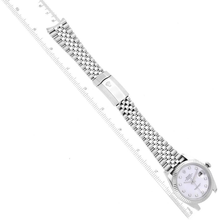 Rolex Datejust 41 Steel White Gold Mother of Pearl Diamond Dial Mens Watch 12633 For Sale 3