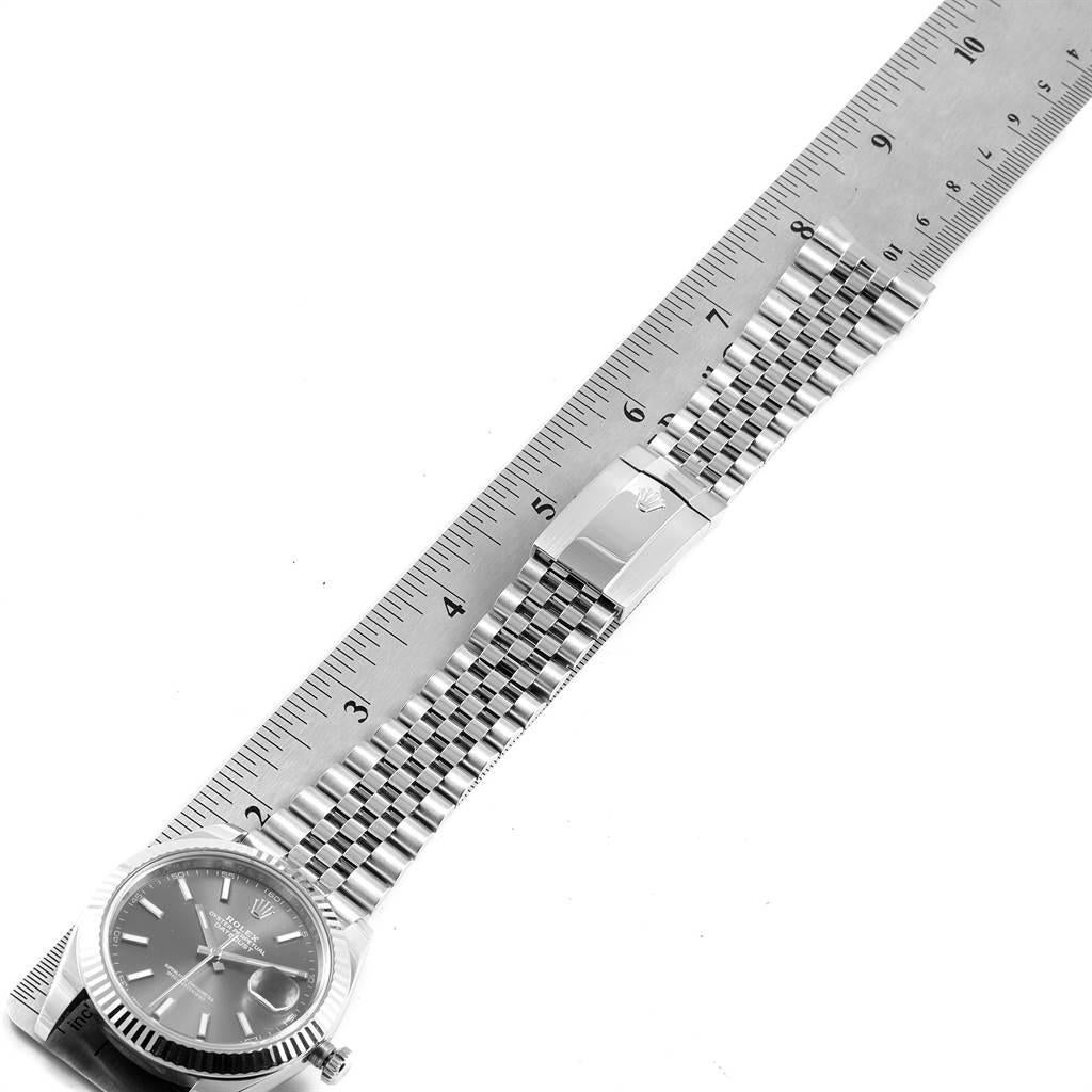 Rolex Datejust 41 Steel White Gold Rhodium Dial Men’s Watch 126334 For Sale 7