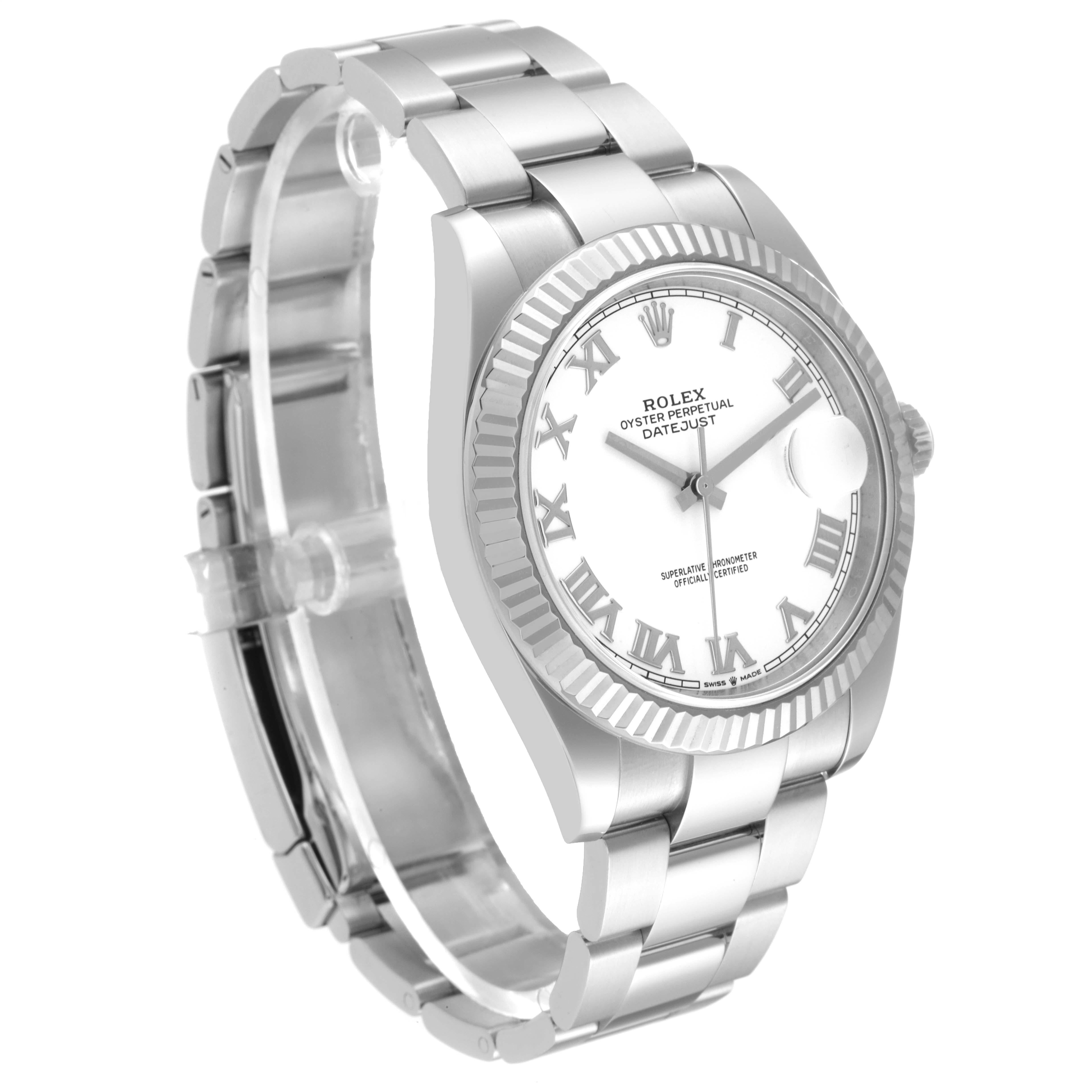 Rolex Datejust 41 Steel White Gold Roman Dial Mens Watch 126334 Box Card In Excellent Condition For Sale In Atlanta, GA