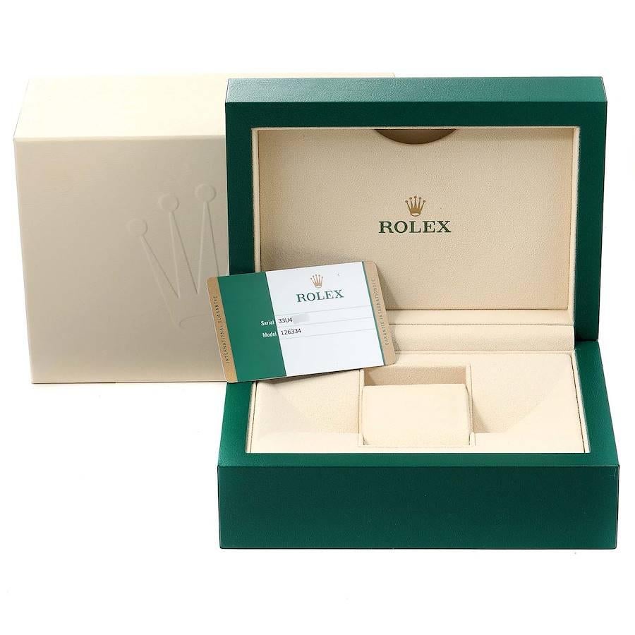 Rolex Datejust 41 Steel White Gold Silver Dial Mens Watch 126334 Box Card 7