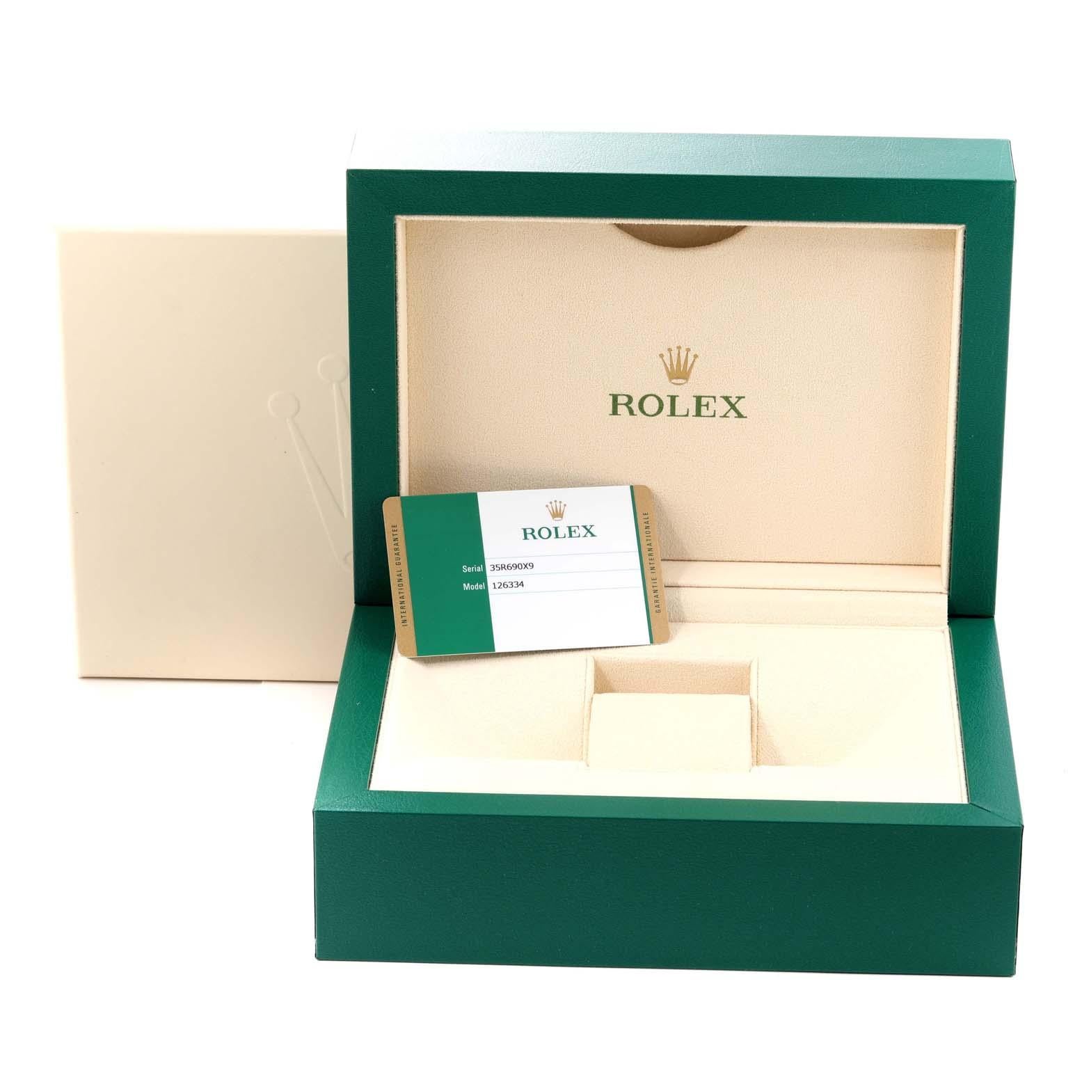 Rolex Datejust 41 Steel White Gold Silver Dial Mens Watch 126334 Box Card 8