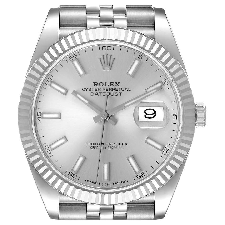 Rolex Datejust 41 Steel White Gold Diamond Mens Watch 126334 Box Card ...