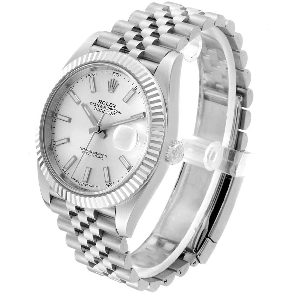Rolex Datejust 41 Steel White Gold Silver Dial Men's Watch 126334 For Sale 1