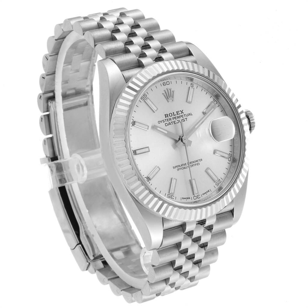 Rolex Datejust 41 Steel White Gold Silver Dial Men's Watch 126334 For Sale 2