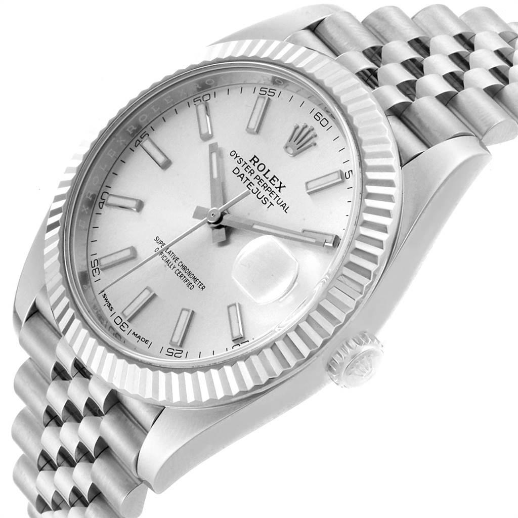 Rolex Datejust 41 Steel White Gold Silver Dial Men's Watch 126334 For Sale 3