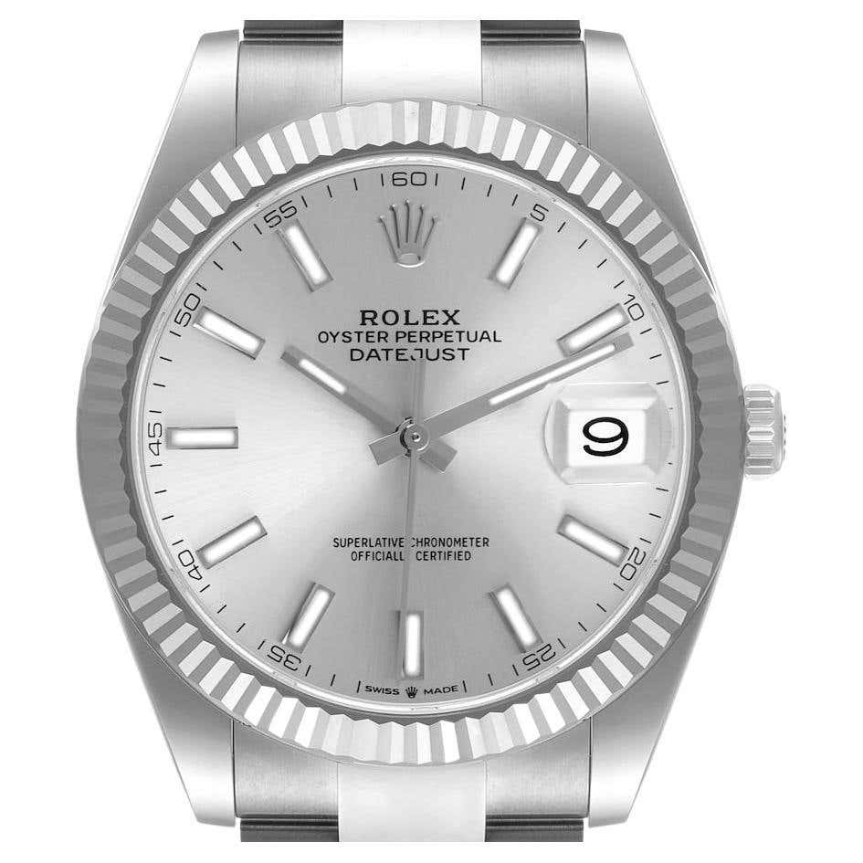 Rolex Datejust 41 Steel 18k White Gold Wimbledon Dial Automatic Men ...