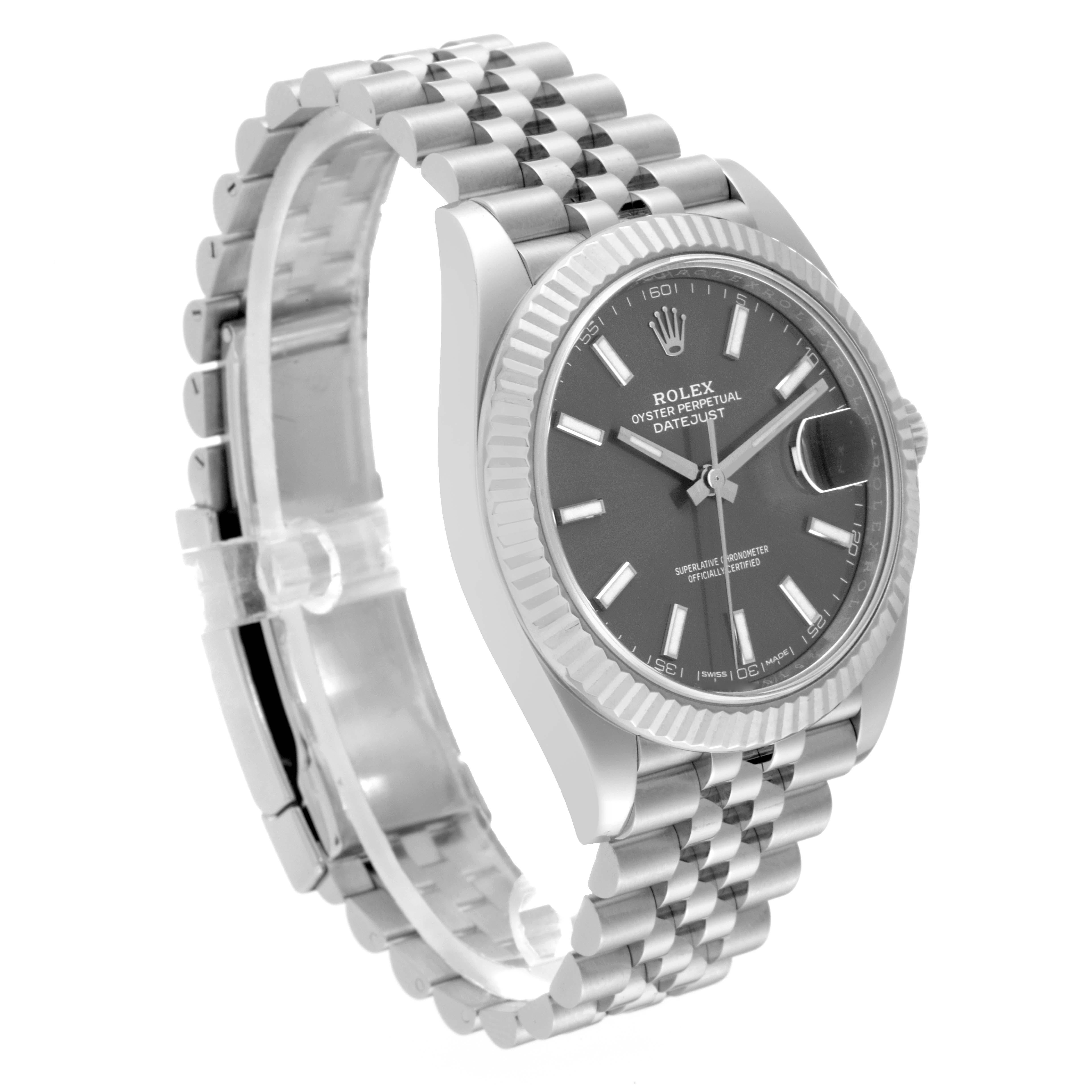 Rolex Datejust 41 Steel White Gold Slate Dial Mens Watch 126334 For Sale 7