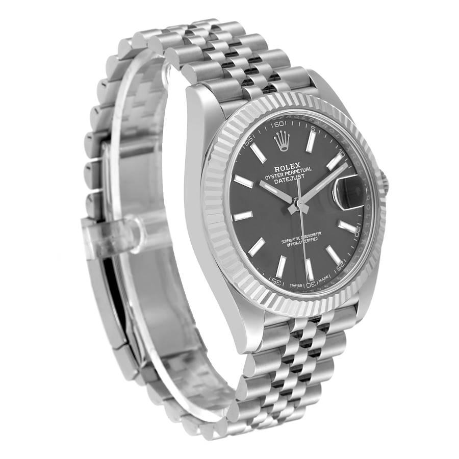 Rolex Datejust 41 Steel White Gold Slate Dial Mens Watch 126334 In Excellent Condition In Atlanta, GA