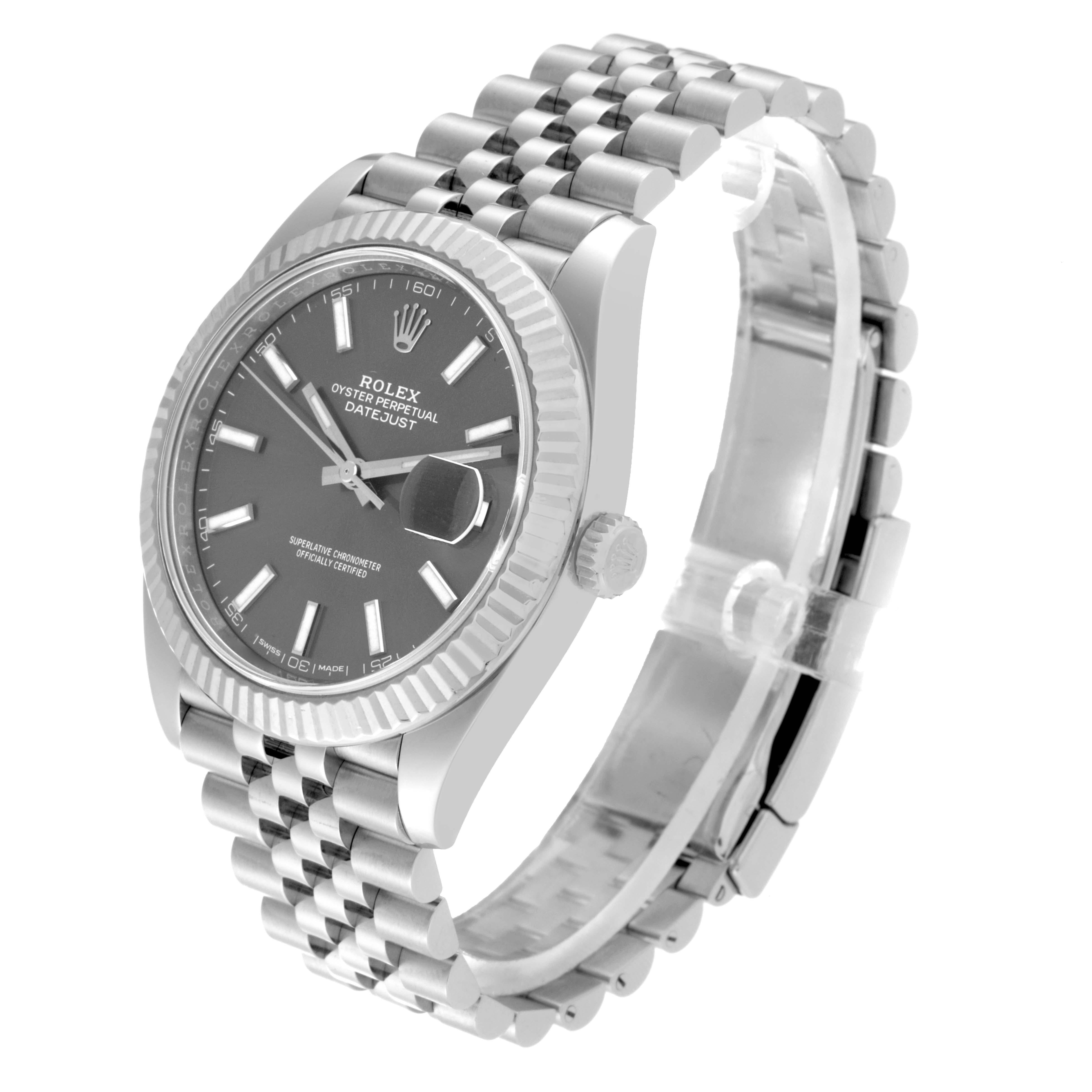 Rolex Datejust 41 Steel White Gold Slate Dial Mens Watch 126334 For Sale 3