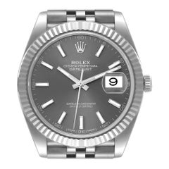 Rolex Datejust 41 Acero Oro Blanco Esfera Pizarra Reloj Caballero 126334