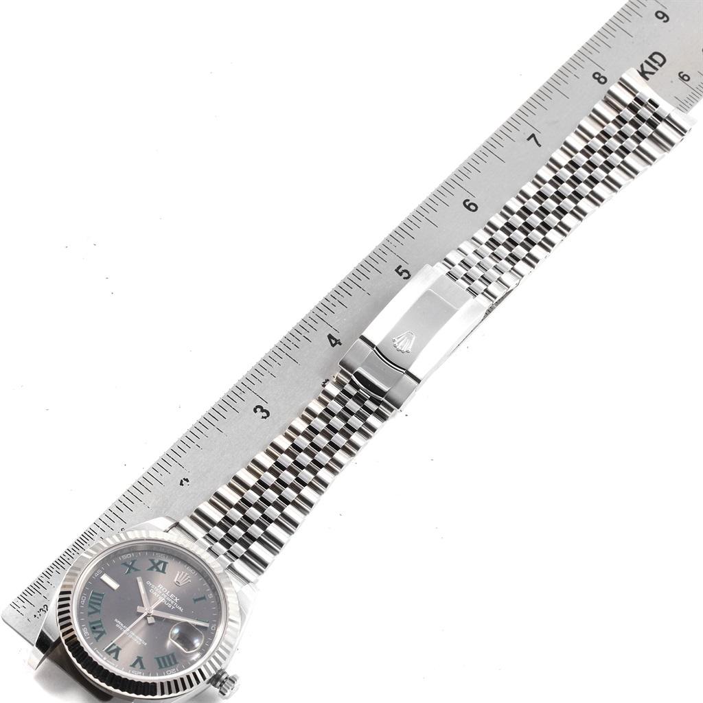 Rolex Datejust 41 Steel White Gold Slate Roman Dial Men's Watch 126334 6