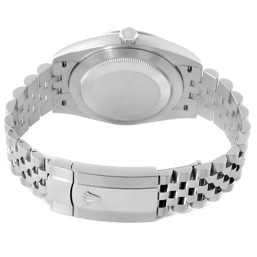 Rolex Datejust 41 Herrenuhr aus Stahl Weißgold mit weißem Zifferblatt 126334 Boxkarte im Angebot 6
