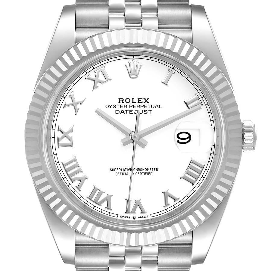 Rolex Datejust 41 Steel White Gold White Dial Mens Watch 126334 Box Card For Sale