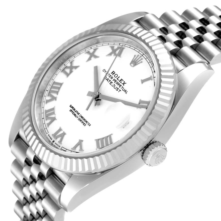 Rolex Datejust 41 Steel White Gold White Dial Mens Watch 126334 Unworn For Sale 1