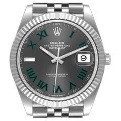 Rolex Datejust 41 Steel White Gold Wimbledon Dial Mens Watch 126334