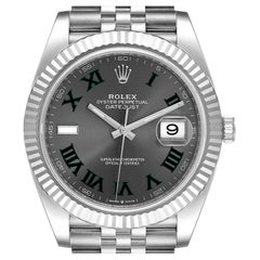 Rolex Datejust 41 Steel White Gold Wimbledon Dial Mens Watch 126334 Unworn