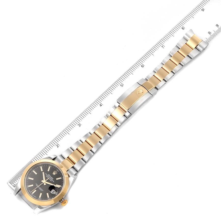 Rolex Datejust 41 Steel Yellow Gold Black Dial Mens Watch 126303 Box Card For Sale 6