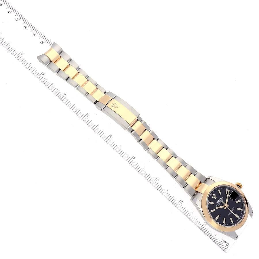 Rolex Datejust 41 Steel Yellow Gold Black Dial Mens Watch 126303 Box Card For Sale 3