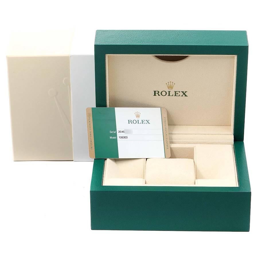 Rolex Datejust 41 Steel Yellow Gold Black Dial Mens Watch 126303 Box Card For Sale 8