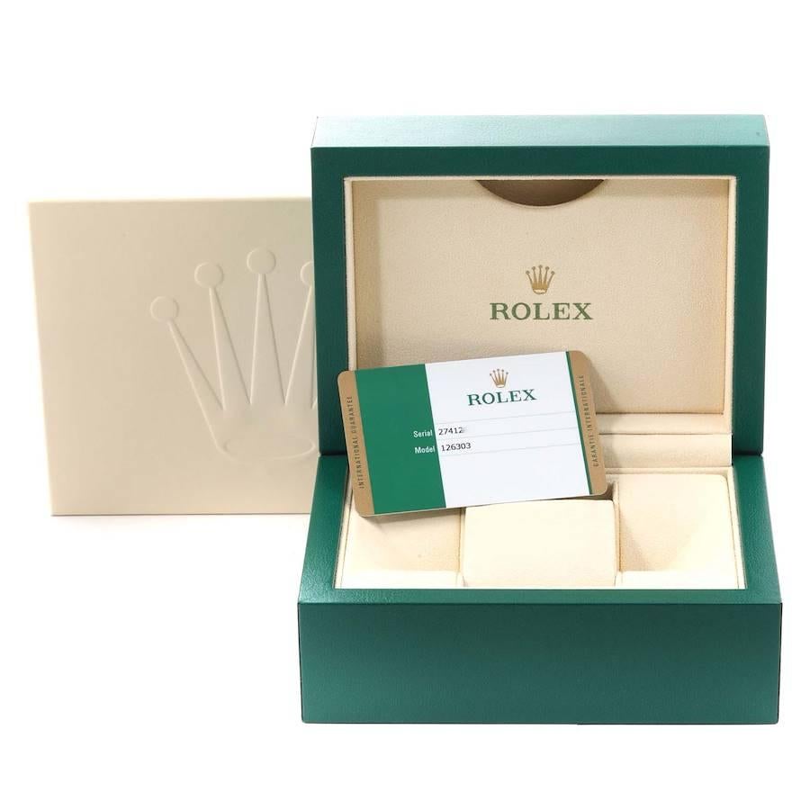 Rolex Datejust 41 Stahl Gelbgold Schwarzes Zifferblatt Herrenuhr 126303 Box Kartene im Angebot 6